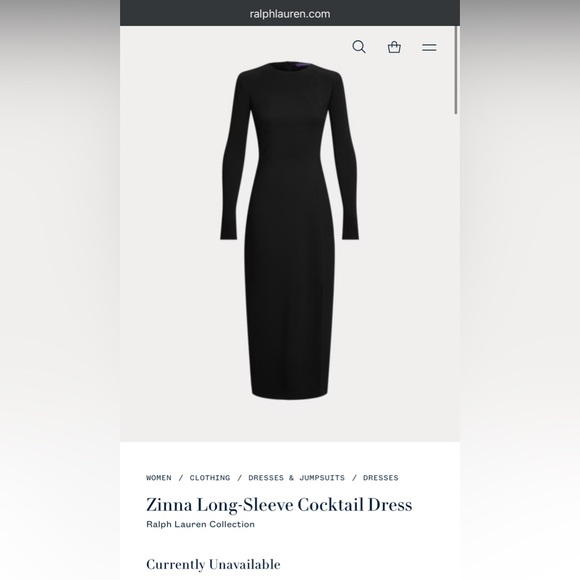 Ralph Lauren Purple Label Long-Sleeve Cocktail Dress - Picture 4 of 9